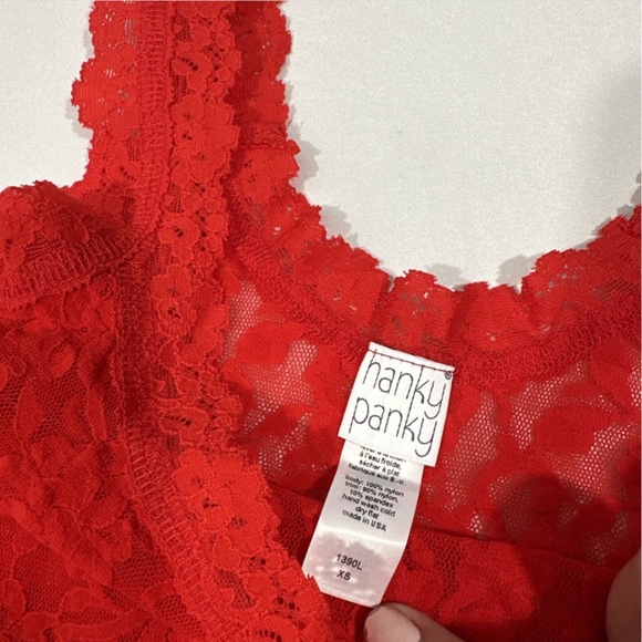 NWT $52 Hanky Panky [ XS ] 1390L Signature Sheer Lace Lingerie Camisole Red - Picture 9 of 14